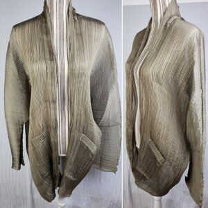 NWT Objects Cocoon Cardigan Kimono Accordion Pleated Kaftan Tunic O/S Lagenlook